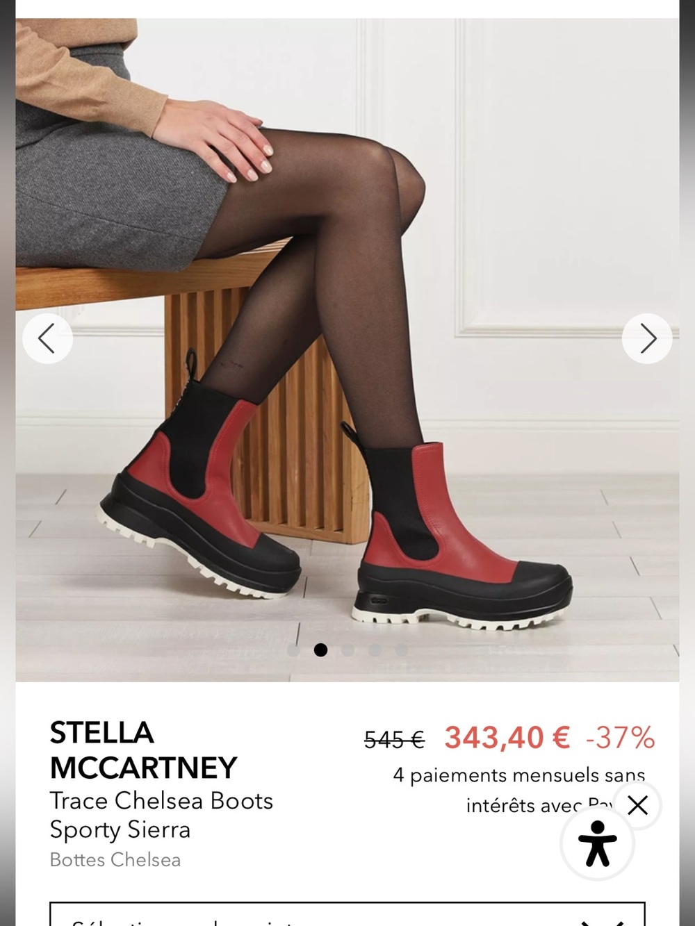 Stella McCartney Orange and Black Chelsea Ankel Rain Boot